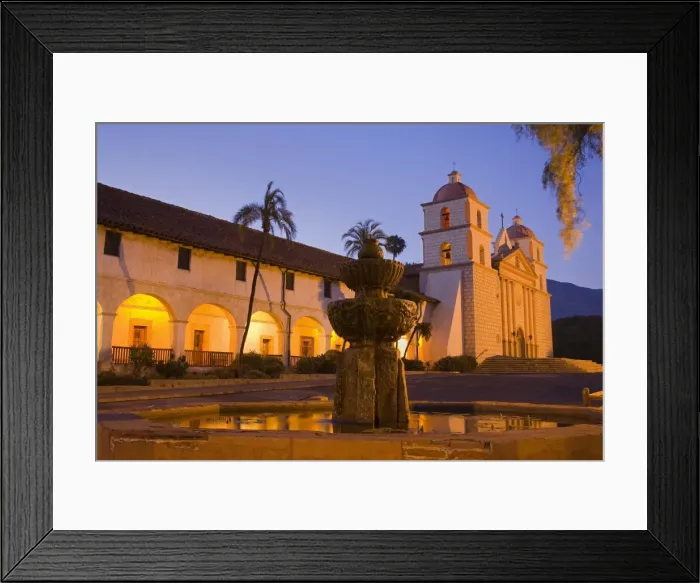Framed Print : Fountain, Old Mission Santa Barbara, Santa Barbara, California, United States of America Framed Print : Fountain, Old Mission Santa Barbara, Santa Barbara, California, United States of America