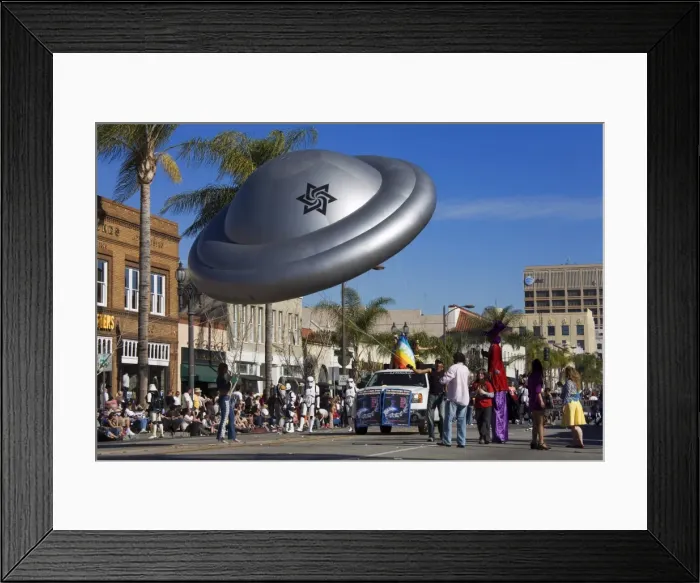 Framed Print : Spaceship, Doo Dah Parade, Pasadena, Los Angeles, California, United States of America Framed Print : Spaceship, Doo Dah Parade, Pasadena, Los Angeles, California, United States of America
