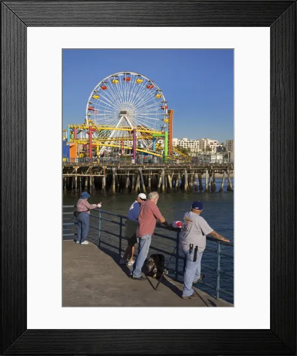 Framed Print : People fishing on Santa Monica PIer, Santa Monica, California, United States of America Framed Print : People fishing on Santa Monica PIer, Santa Monica, California, United States of America