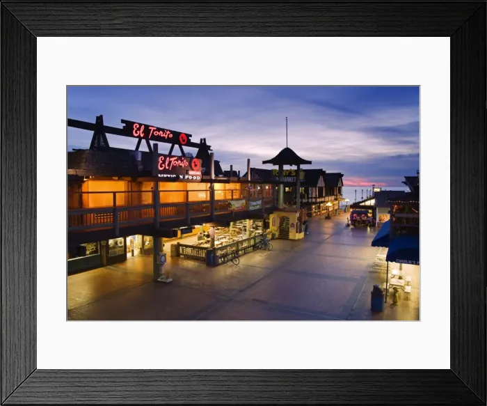 Framed Print : Restaurant on pier, Redondo Beach, California, United States of America, North America Framed Print : Restaurant on pier, Redondo Beach, California, United States of America, North America