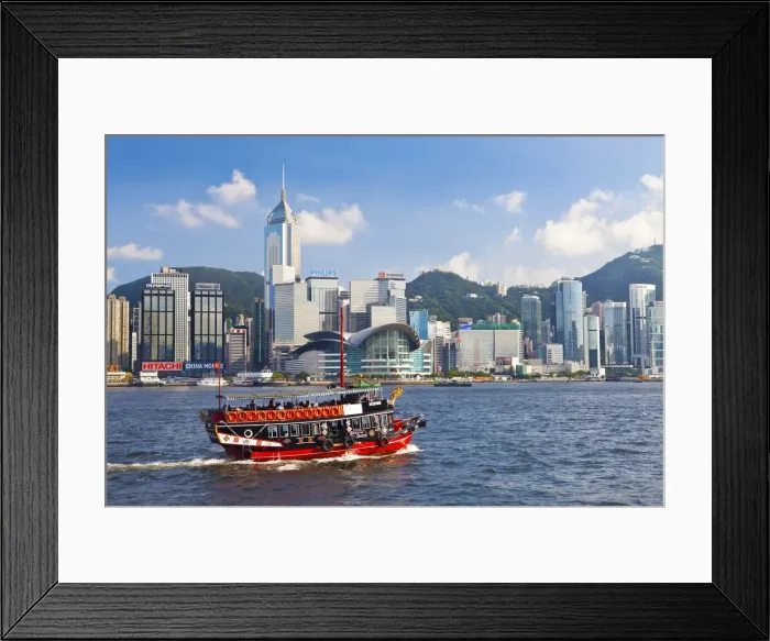 Framed Print : Exhibition and Convention Center, Wan Chai waterfront, Victoria Harbour Framed Print : Exhibition and Convention Center, Wan Chai waterfront, Victoria Harbour
