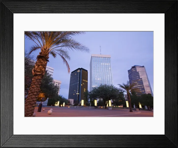Framed Print : Skyscrapers viewed from Jacome Plaza, Tucson, Arizona, United States of America Framed Print : Skyscrapers viewed from Jacome Plaza, Tucson, Arizona, United States of America