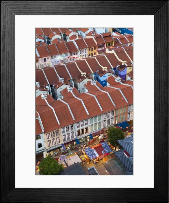 Framed Print : Elevated view over traditional houses in Chinatown, Singapore, Southeast Asia, Asia Framed Print : Elevated view over traditional houses in Chinatown, Singapore, Southeast Asia, Asia