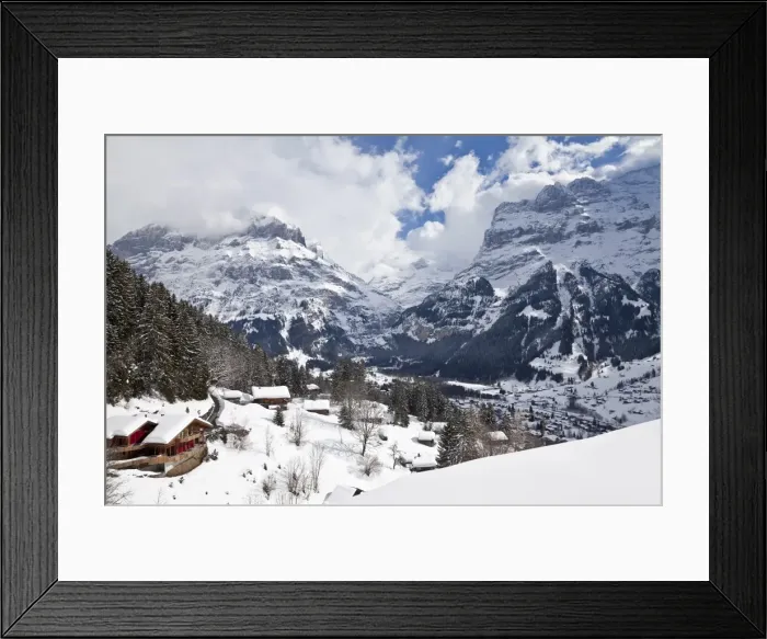 Framed Print : Grindelwald and the Wetterhorn mountain, Jungfrau region, Bernese Oberland