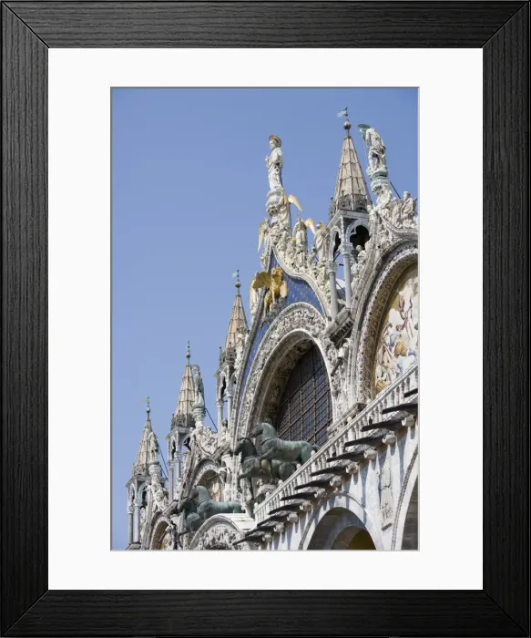Framed Print : St. Mark and Angels on the facade of Basilica di San Marco (St. Mark s), St Framed Print : St. Mark and Angels on the facade of Basilica di San Marco (St. Mark s), St