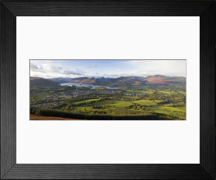 Framed Print : View over Keswick and Derwent Water from the Skiddaw Range, Lake District National Park Framed Print : View over Keswick and Derwent Water from the Skiddaw Range, Lake District National Park