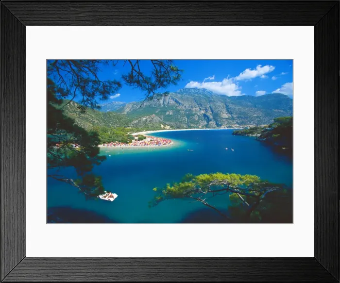 Framed Print : The Blue Lagoon, Bay of Oludeniz, Olu Deniz, near Fethiye, Anatolia, Turkey