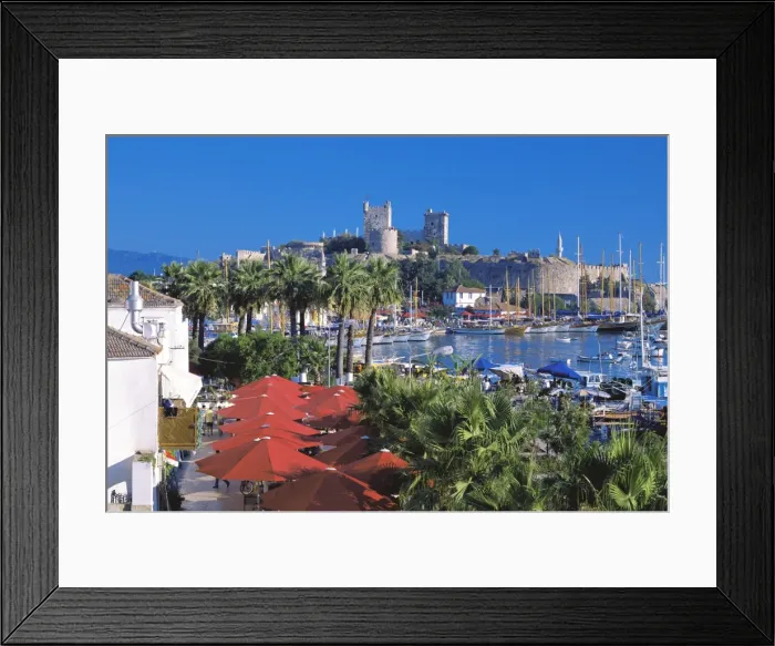 Framed Print : St. Peters Castle, marina and yachts in foreground, Bodrum, Anatolia Framed Print : St. Peters Castle, marina and yachts in foreground, Bodrum, Anatolia
