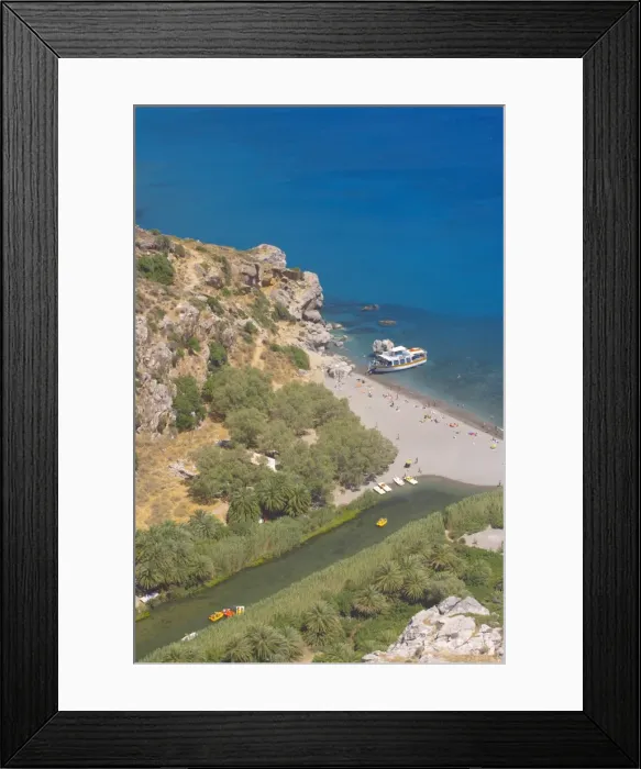 Framed Print : Beach, Preveli, Rethymno, Crete, Greek Islands, Greece, Europe Framed Print : Beach, Preveli, Rethymno, Crete, Greek Islands, Greece, Europe
