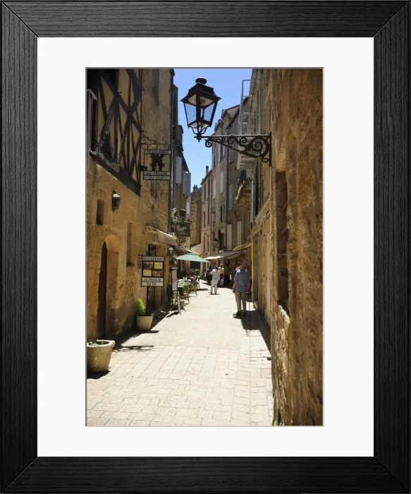 Framed Print : Street in the medieval old town of Sarlat, Dordogne, France. Europe Framed Print : Street in the medieval old town of Sarlat, Dordogne, France. Europe