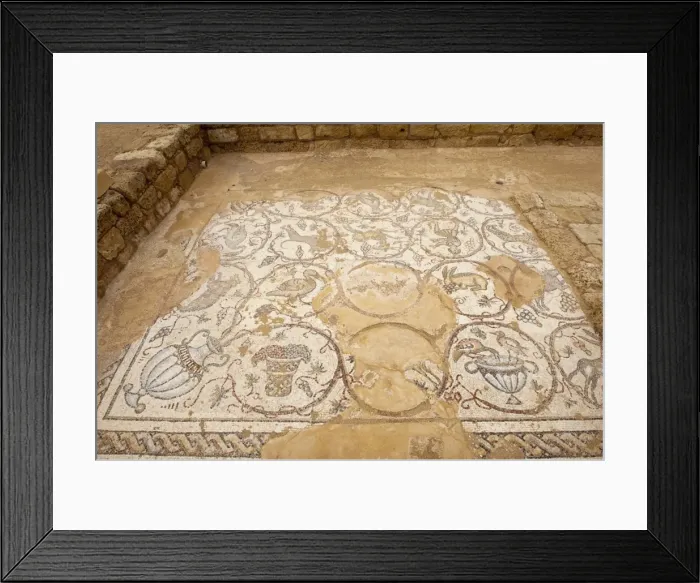 Framed Print : Mosaic, Roman ruins in Caesarea, Israel, Middle East Framed Print : Mosaic, Roman ruins in Caesarea, Israel, Middle East