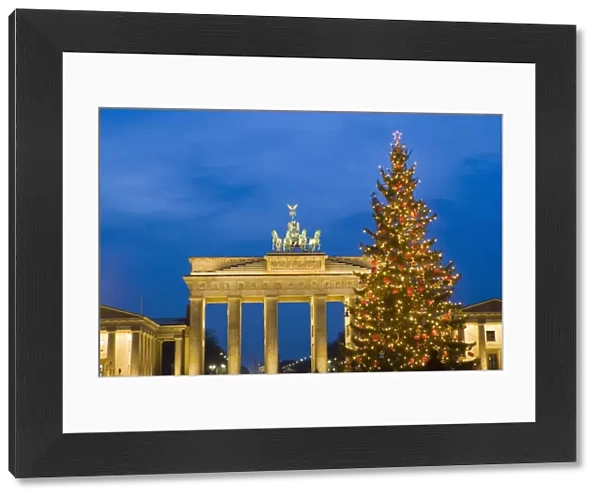 Brandenburg gate at Christmas time, Berlin, Germany, Europe