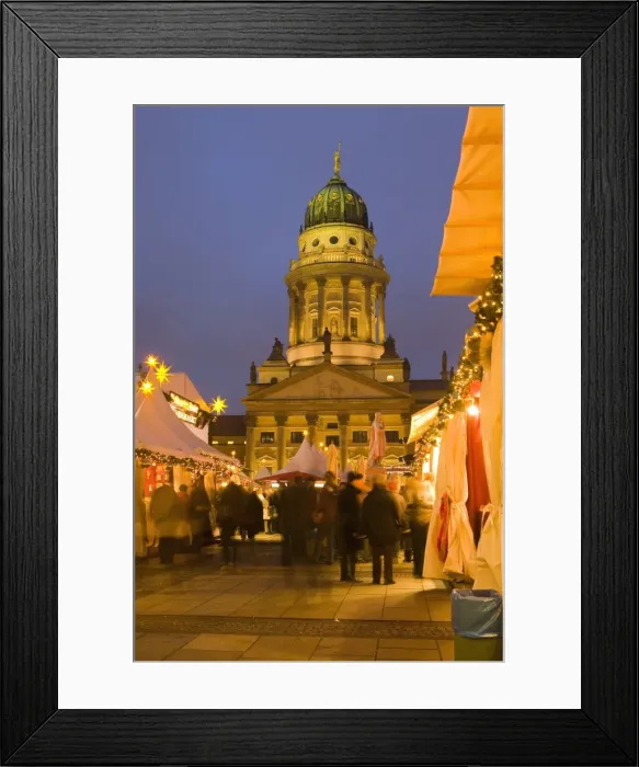 Framed Print : Gendarmen markt Christmas market and Franz Dom, Berlin, Germany, Europe