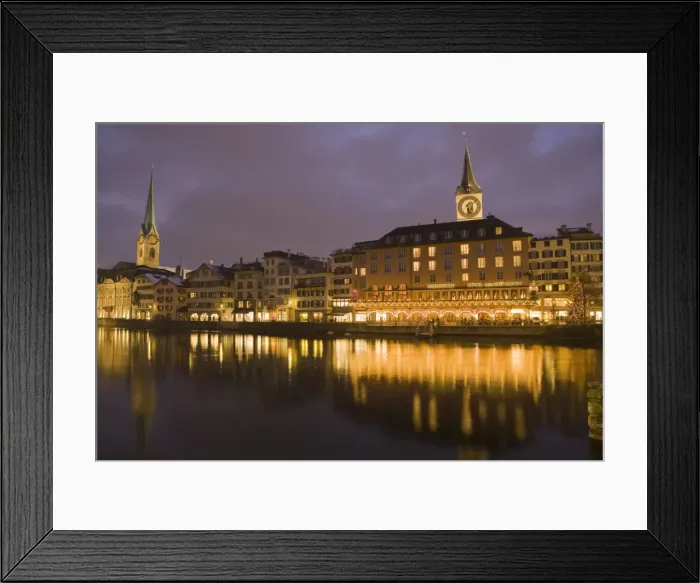 Framed Print : St. Peter, Frau Munster at Christmas time, Zurich, Switzerland, Europe Framed Print : St. Peter, Frau Munster at Christmas time, Zurich, Switzerland, Europe