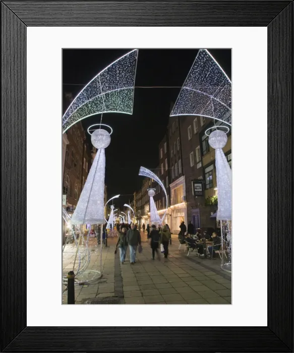 Framed Print : Christmas lights in South Moulton Street, near Oxford Street, London, England