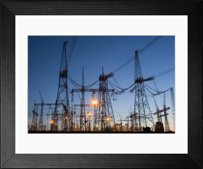 Framed Print : Electric plant near Galati, Romania, Europe Framed Print : Electric plant near Galati, Romania, Europe