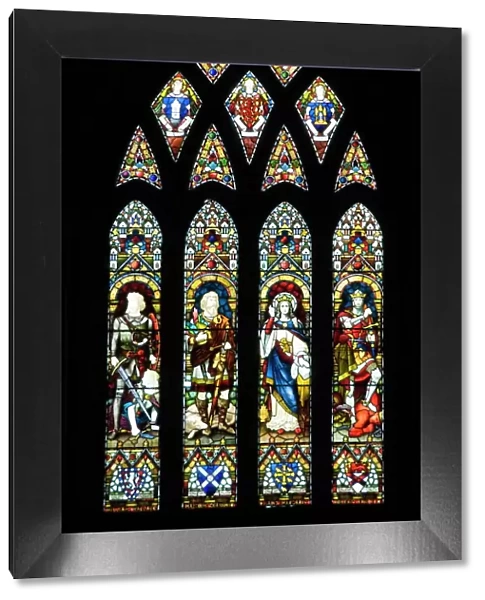 Stained glass windows, Dunfermline Abbey, Dunfermline, Fife, Scotland, United Kingdom
