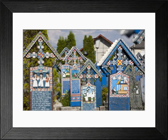Framed Print : Merry Cemetery, Sapanta, Maramures, Romania, Europe Framed Print : Merry Cemetery, Sapanta, Maramures, Romania, Europe