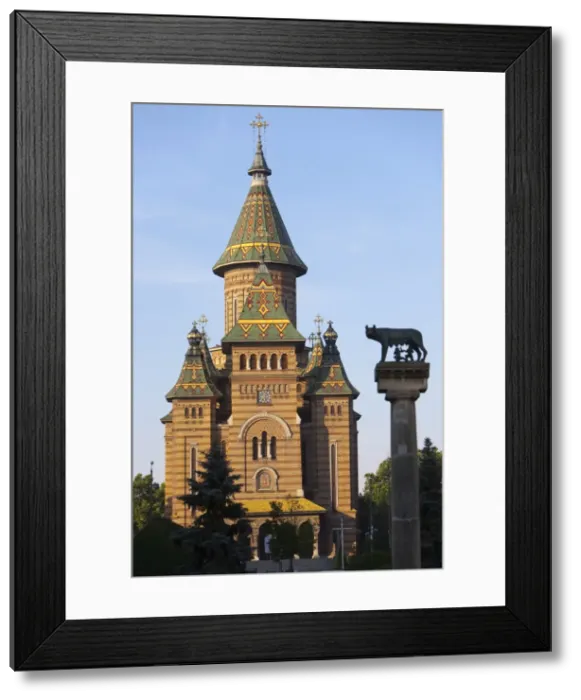 Framed Print : Metropolitan Cathedral and Romulus and Remus column, Timisoara, Romania, Europe Framed Print : Metropolitan Cathedral and Romulus and Remus column, Timisoara, Romania, Europe