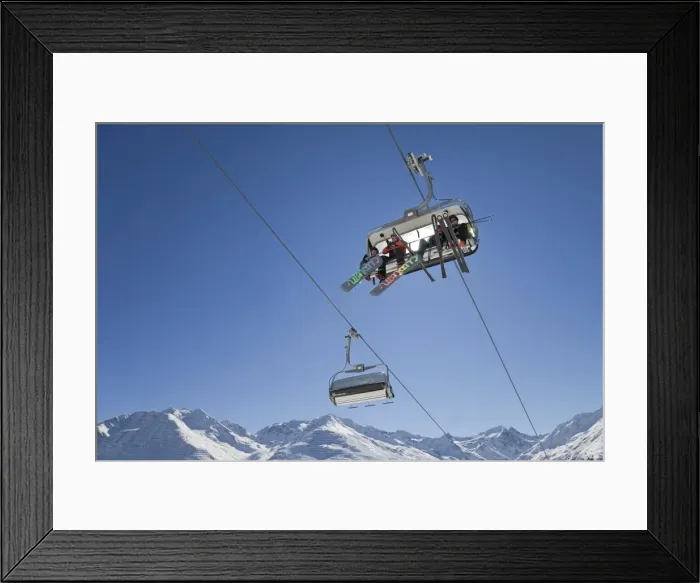 Framed Print : Fast modern chairlift, St. Anton am Arlberg, Tirol, Austria, Europe Framed Print : Fast modern chairlift, St. Anton am Arlberg, Tirol, Austria, Europe