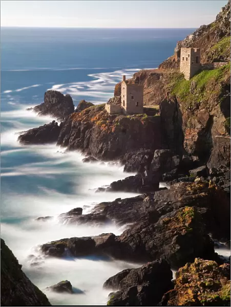 The remains of the Crown`s Shaft at Botallack Tin Mine, Cornwall, England