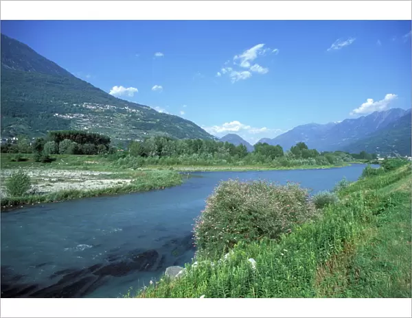 Adda River, Valtellina, Lombardy, Italy, Europe