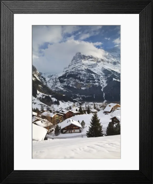 Framed Print : Grindelwald and the Wetterhorn mountain, Jungfrau region, Bernese Oberland Framed Print : Grindelwald and the Wetterhorn mountain, Jungfrau region, Bernese Oberland