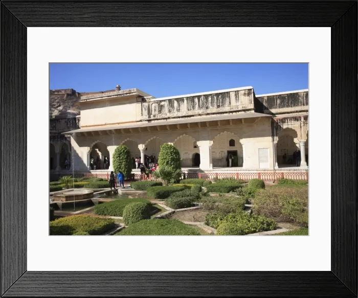 Framed Print : Gardens, Amber Fort Palace, Jaipur, Rajasthan, India, Asia Framed Print : Gardens, Amber Fort Palace, Jaipur, Rajasthan, India, Asia