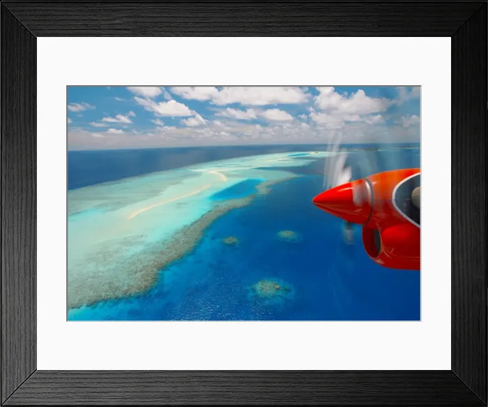 Framed Print : View from aeroplane, Male Atoll, Maldives, Indian Ocean, Asia Framed Print : View from aeroplane, Male Atoll, Maldives, Indian Ocean, Asia