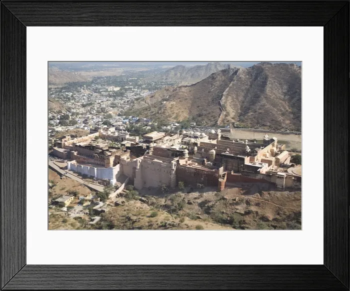 Framed Print : Overhead view of Amber Fort Palace, Jaipur, Rajasthan, India, Asia Framed Print : Overhead view of Amber Fort Palace, Jaipur, Rajasthan, India, Asia