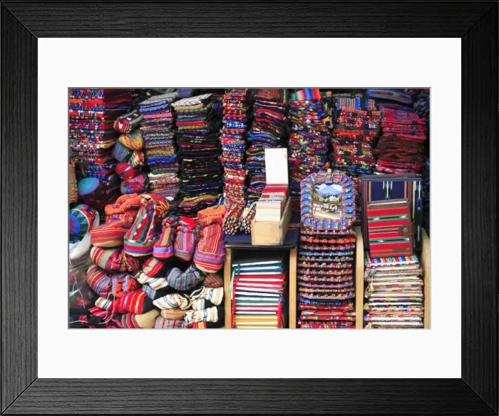 Framed Print : Textiles, Souvenirs, Handicraft Market, Antigua, Guatemala, Central America Framed Print : Textiles, Souvenirs, Handicraft Market, Antigua, Guatemala, Central America