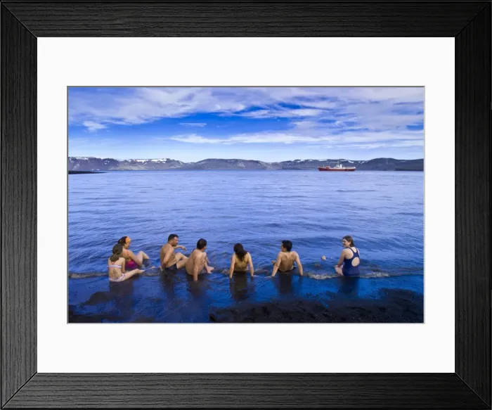Framed Print : Bathing in the hot springs, Pendulum Cove, Deception Island, Antarctica, Polar Regions Framed Print : Bathing in the hot springs, Pendulum Cove, Deception Island, Antarctica, Polar Regions