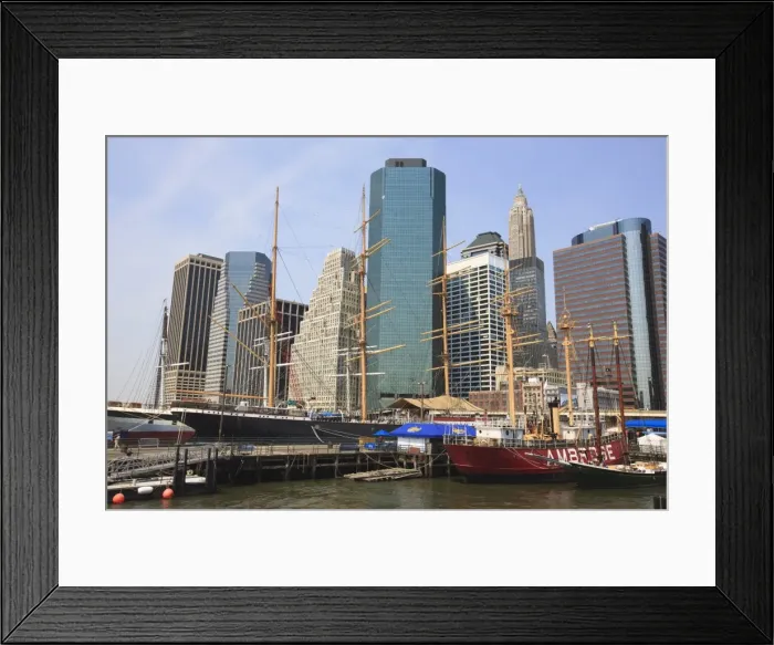 Framed Print : Historic sailing ships at South Street Seaport, Manhattan, New York City Framed Print : Historic sailing ships at South Street Seaport, Manhattan, New York City