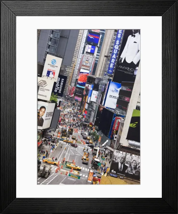 Framed Print : High angle view of Broadway looking towards Times Square, Manhattan, New York City Framed Print : High angle view of Broadway looking towards Times Square, Manhattan, New York City