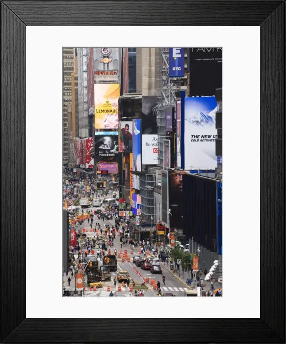 Framed Print : High angle view of Broadway and Times Square, Manhattan, New York City Framed Print : High angle view of Broadway and Times Square, Manhattan, New York City