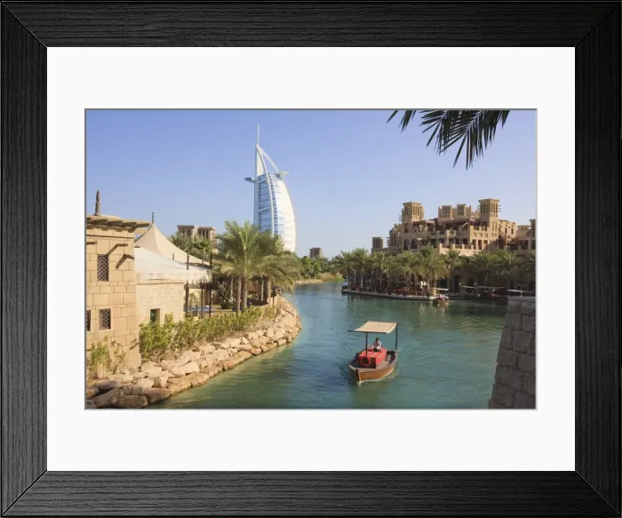Framed Print : Madinat Jumeirah and Burj Al Arab Hotels, Jumeirah Beach, Dubai, United Arab Emirates Framed Print : Madinat Jumeirah and Burj Al Arab Hotels, Jumeirah Beach, Dubai, United Arab Emirates