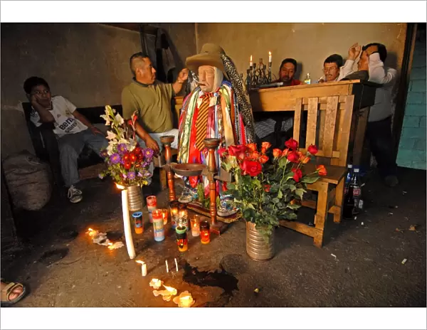 El Senor Maximon worship, Solola, Guatemala, Central America