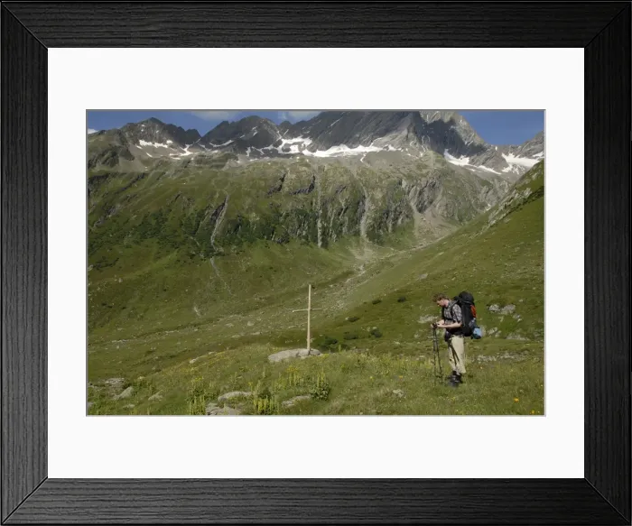 Framed Print : Trek in Swiss Alps, Uri, Switzerland, Europe Framed Print : Trek in Swiss Alps, Uri, Switzerland, Europe
