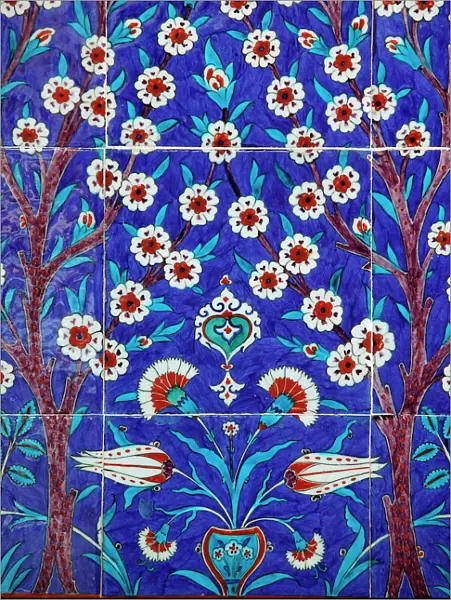 Iznik tiles in Topkapi Palace, Istanbul, Turkey, Europe