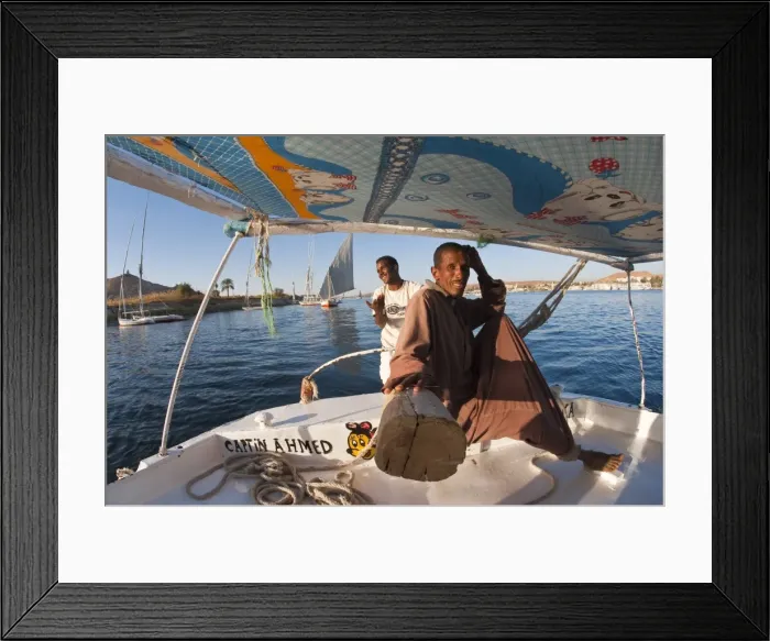 Framed Print : Felucca sailing on the River Nile near Aswan, Egypt, North Africa, Africa