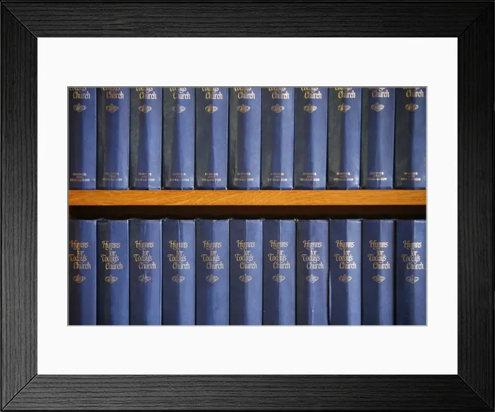 Framed Print : Hymn books in a Reformed church, London, England, Unnited Kingdom, Europe Framed Print : Hymn books in a Reformed church, London, England, Unnited Kingdom, Europe
