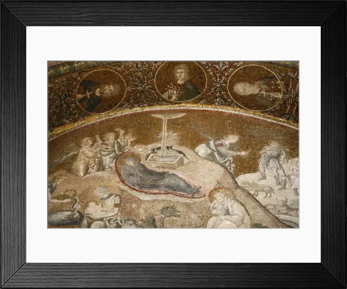 Framed Print : Mosaic depicting Mary giving birth to Jesus Christ in Kariye Camii (Holy Saviour in Chora church ) Framed Print : Mosaic depicting Mary giving birth to Jesus Christ in Kariye Camii (Holy Saviour in Chora church )