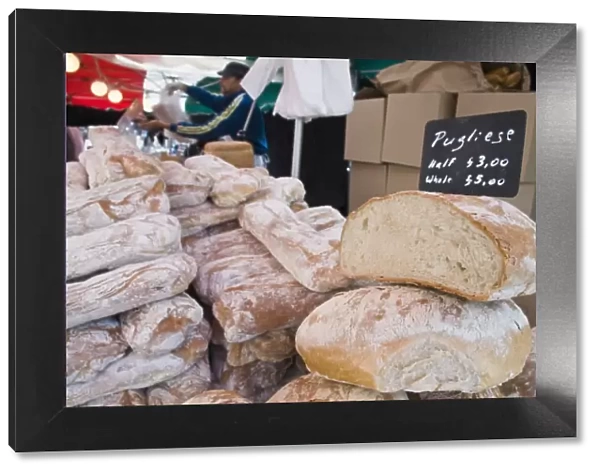 Bread stall at the Italian market at Walton-on-Thames, Surrey, England