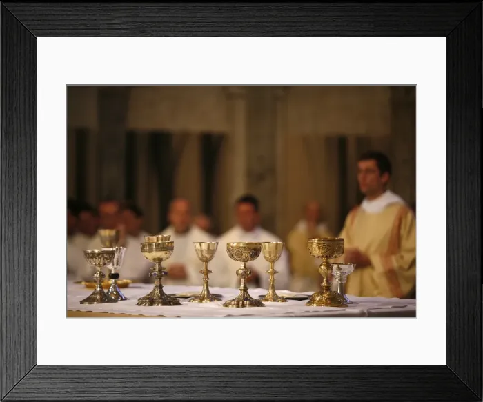 Framed Print : Mass in Saint-Jean cathedral, Lyon, Rhone, France, Europe Framed Print : Mass in Saint-Jean cathedral, Lyon, Rhone, France, Europe