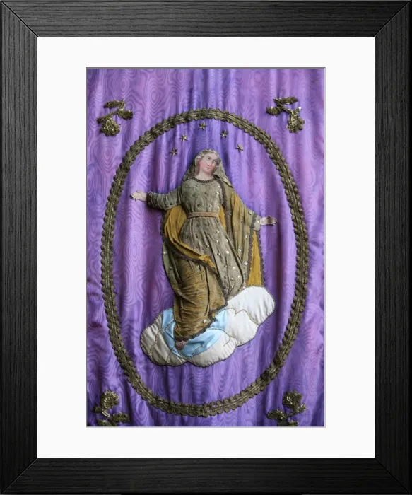 Framed Print : Catholic banner, Brasparts, Finistere, Brittany, France, Europe Framed Print : Catholic banner, Brasparts, Finistere, Brittany, France, Europe