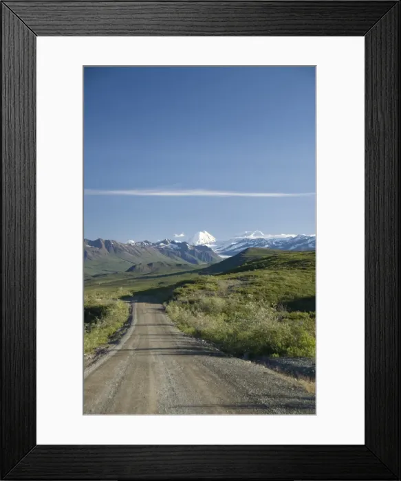 Framed Print : View down the Denali Highway, Alaska, United States of America, North America Framed Print : View down the Denali Highway, Alaska, United States of America, North America