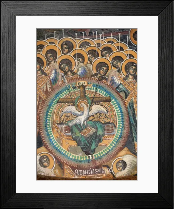 Framed Print : Fresco of the Lamb of the Apocalypse in Koutloumoussiou Monastery on Mount Athos Framed Print : Fresco of the Lamb of the Apocalypse in Koutloumoussiou Monastery on Mount Athos