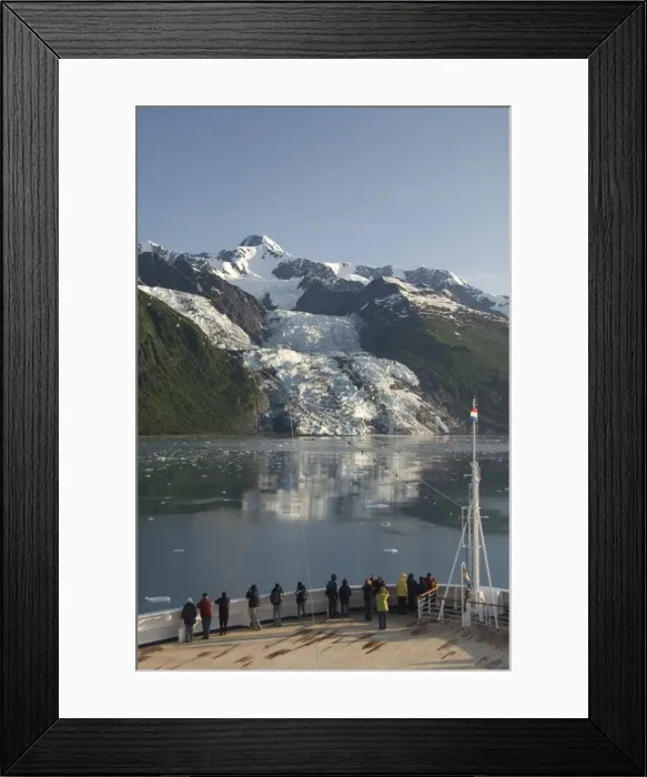 Framed Print : Passengers on cruise ship viewing the Vasser Glacier, College Fjord, Inside Passage Framed Print : Passengers on cruise ship viewing the Vasser Glacier, College Fjord, Inside Passage