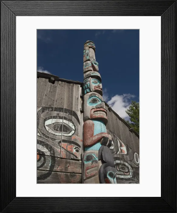 Framed Print : Tlingit Totem Pole, Ravens Fort Tribal House, Fort William Seward Framed Print : Tlingit Totem Pole, Ravens Fort Tribal House, Fort William Seward