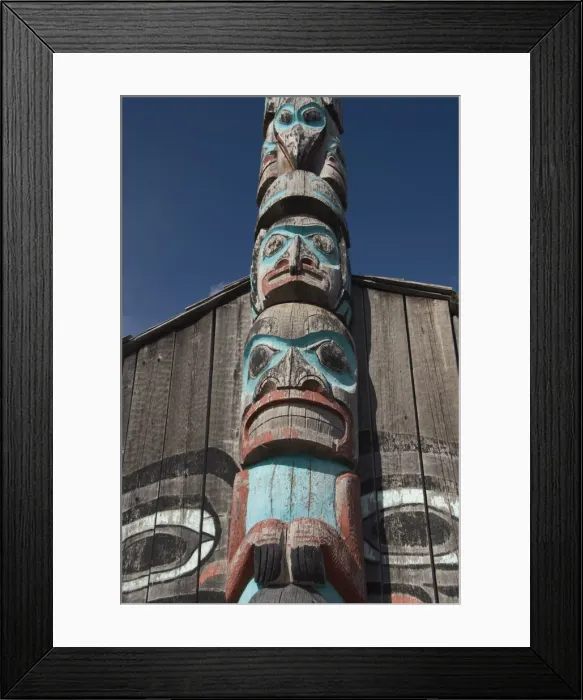 Framed Print : Tlingit Totem Pole, Ravens Fort Tribal House, Fort William Seward Framed Print : Tlingit Totem Pole, Ravens Fort Tribal House, Fort William Seward